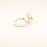 0.020 TCW Round Shaped Moissanite Curved Wedding Band