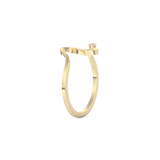 Elegant Wave Wedding Band with 0.020 CT Round Cut Moissanite – Yellow, White, or Rose Gold 3