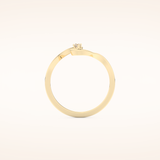0.020 TCW Round Shaped Moissanite Curved Wedding Band