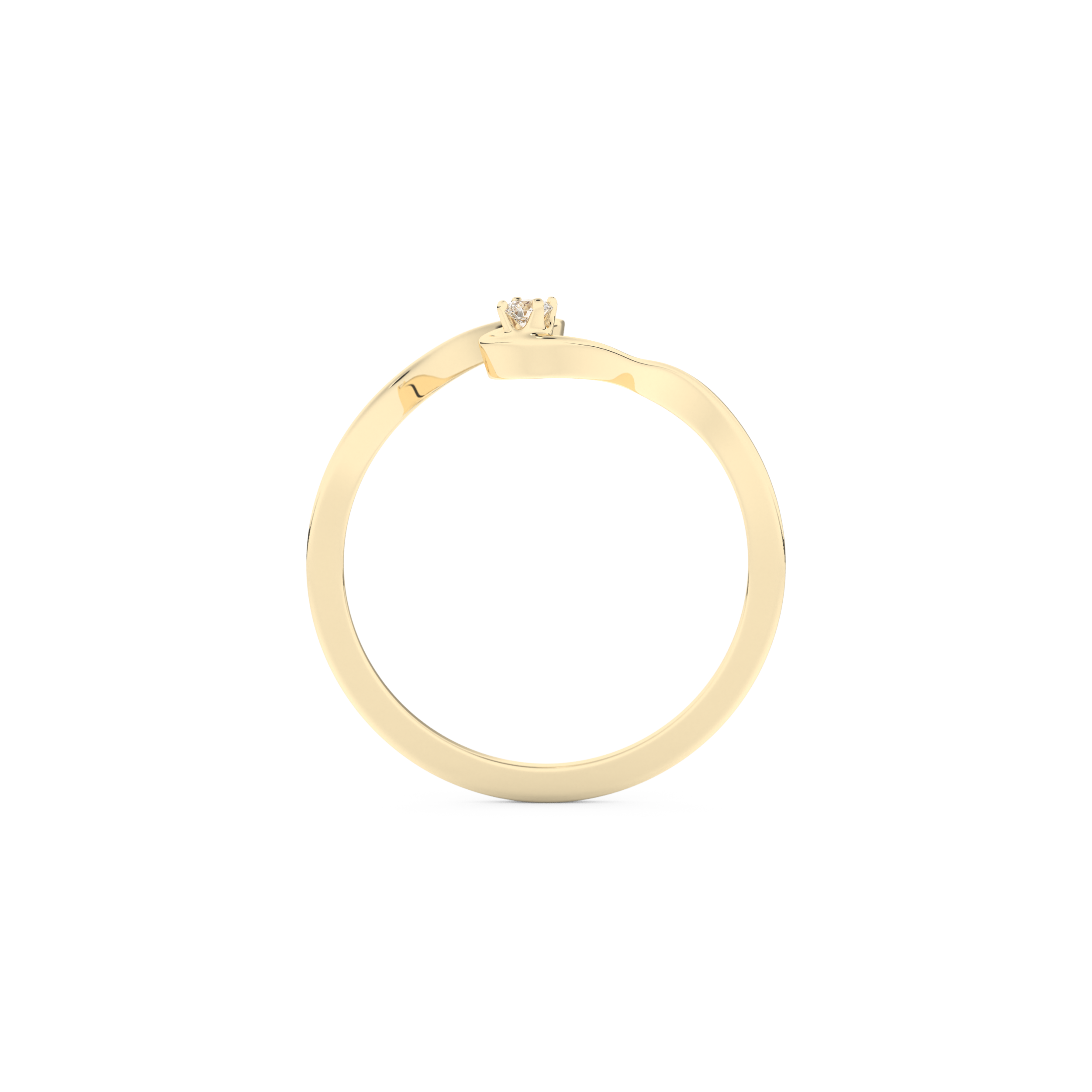 Elegant Wave Wedding Band with 0.020 CT Round Cut Moissanite – Yellow, White, or Rose Gold 4