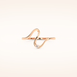 0.020 TCW Round Shaped Moissanite Curved Wedding Band