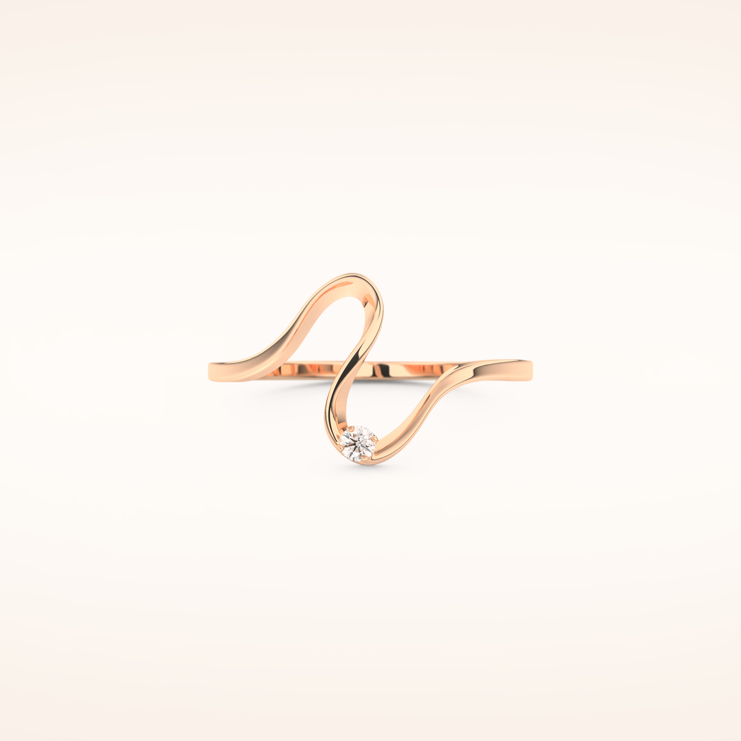 0.020 TCW Round Shaped Moissanite Curved Wedding Band