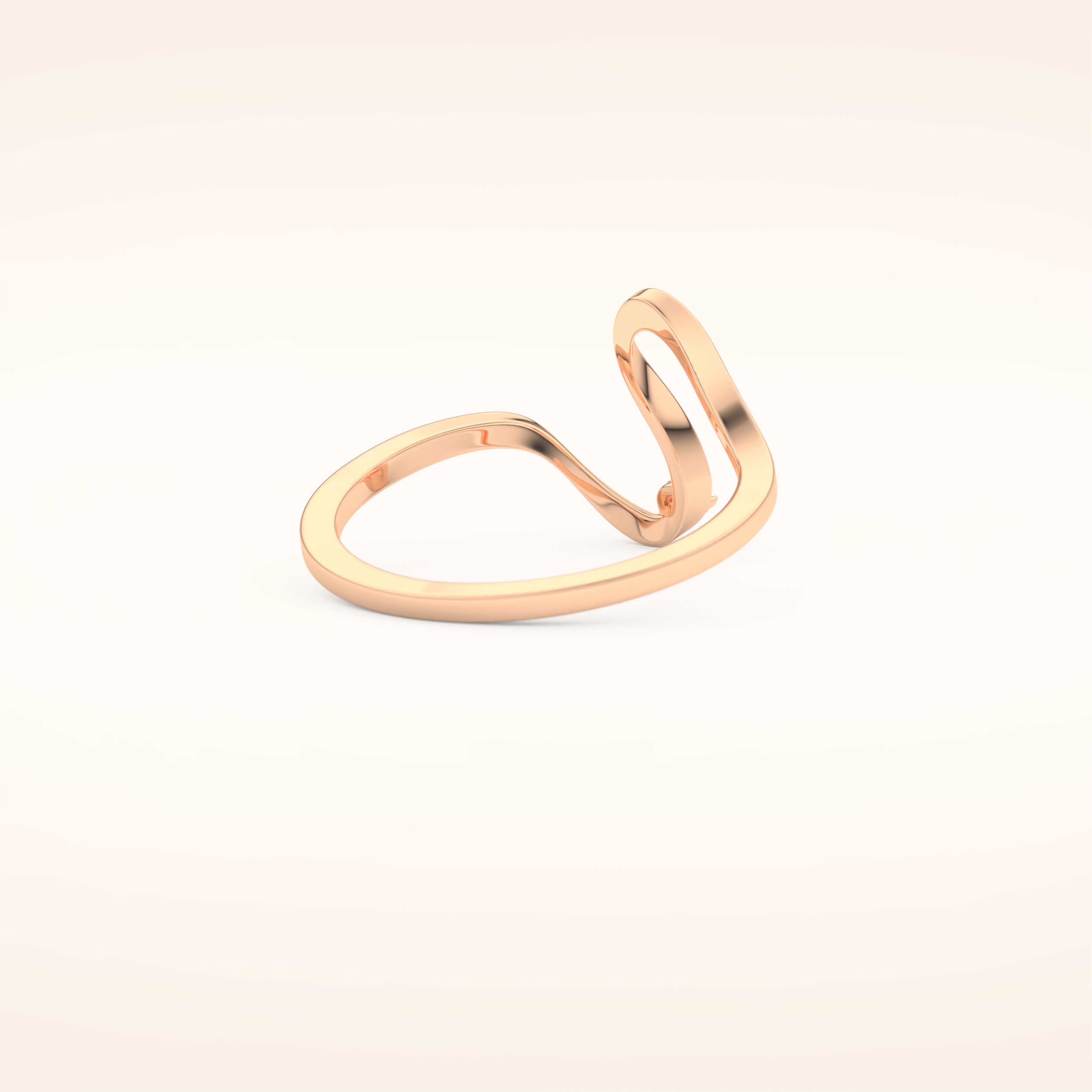 0.020 TCW Round Shaped Moissanite Curved Wedding Band
