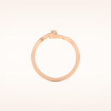 0.020 TCW Round Shaped Moissanite Curved Wedding Band