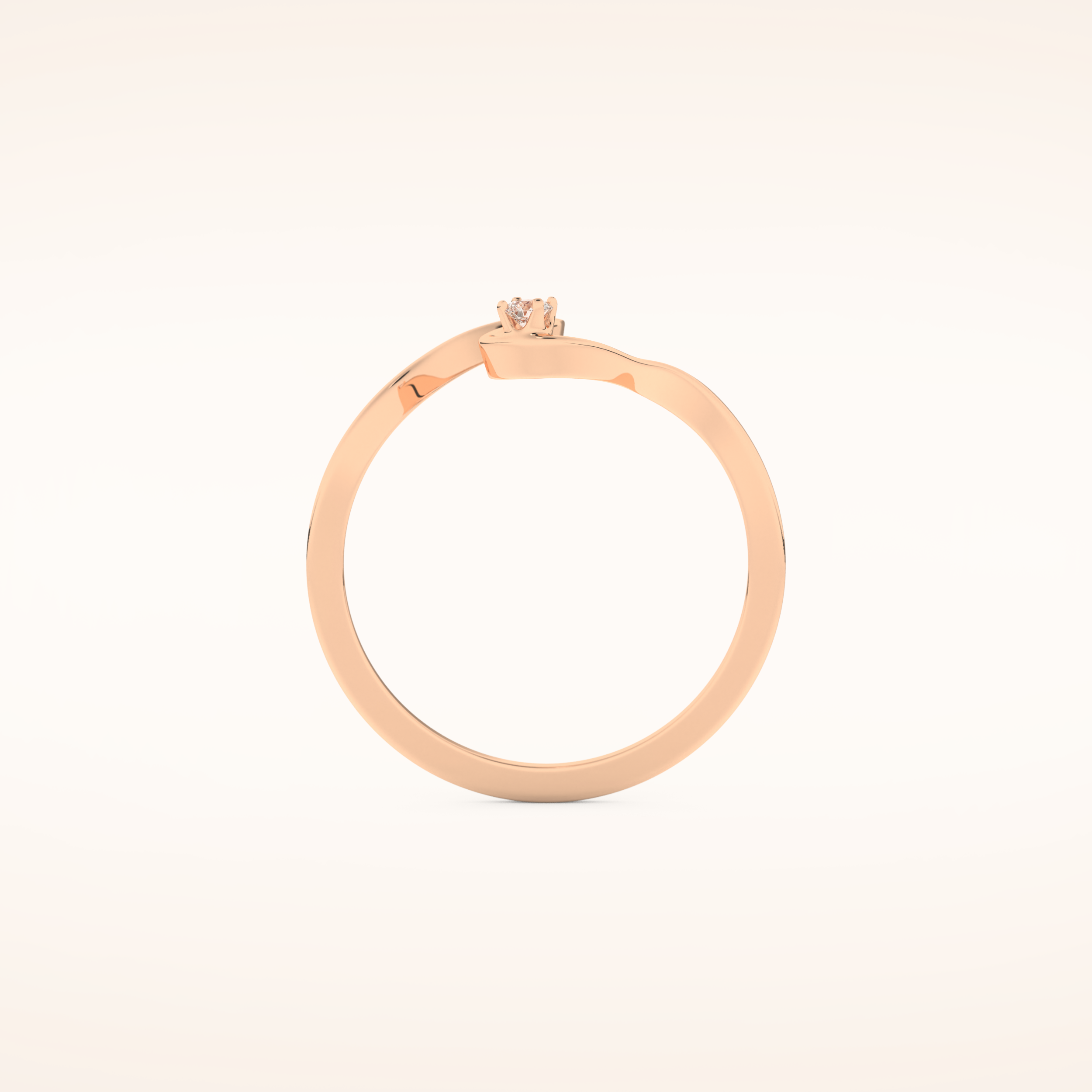 0.020 TCW Round Shaped Moissanite Curved Wedding Band
