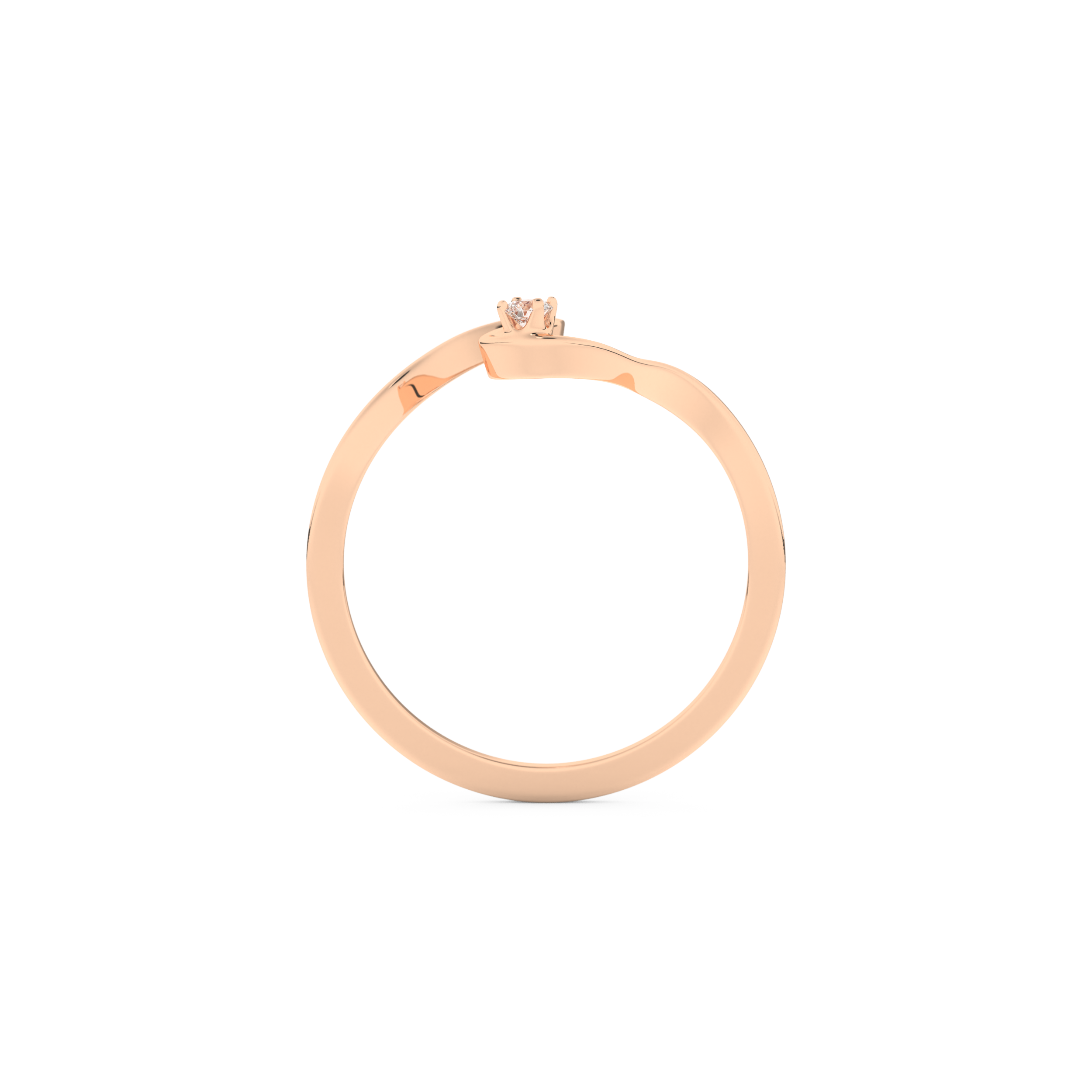 Elegant Wave Wedding Band with 0.020 CT Round Cut Moissanite – Yellow, White, or Rose Gold 17