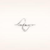 0.020 TCW Round Shaped Moissanite Curved Wedding Band