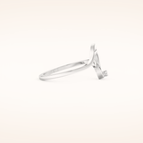 0.020 TCW Round Shaped Moissanite Curved Wedding Band