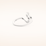 0.020 TCW Round Shaped Moissanite Curved Wedding Band
