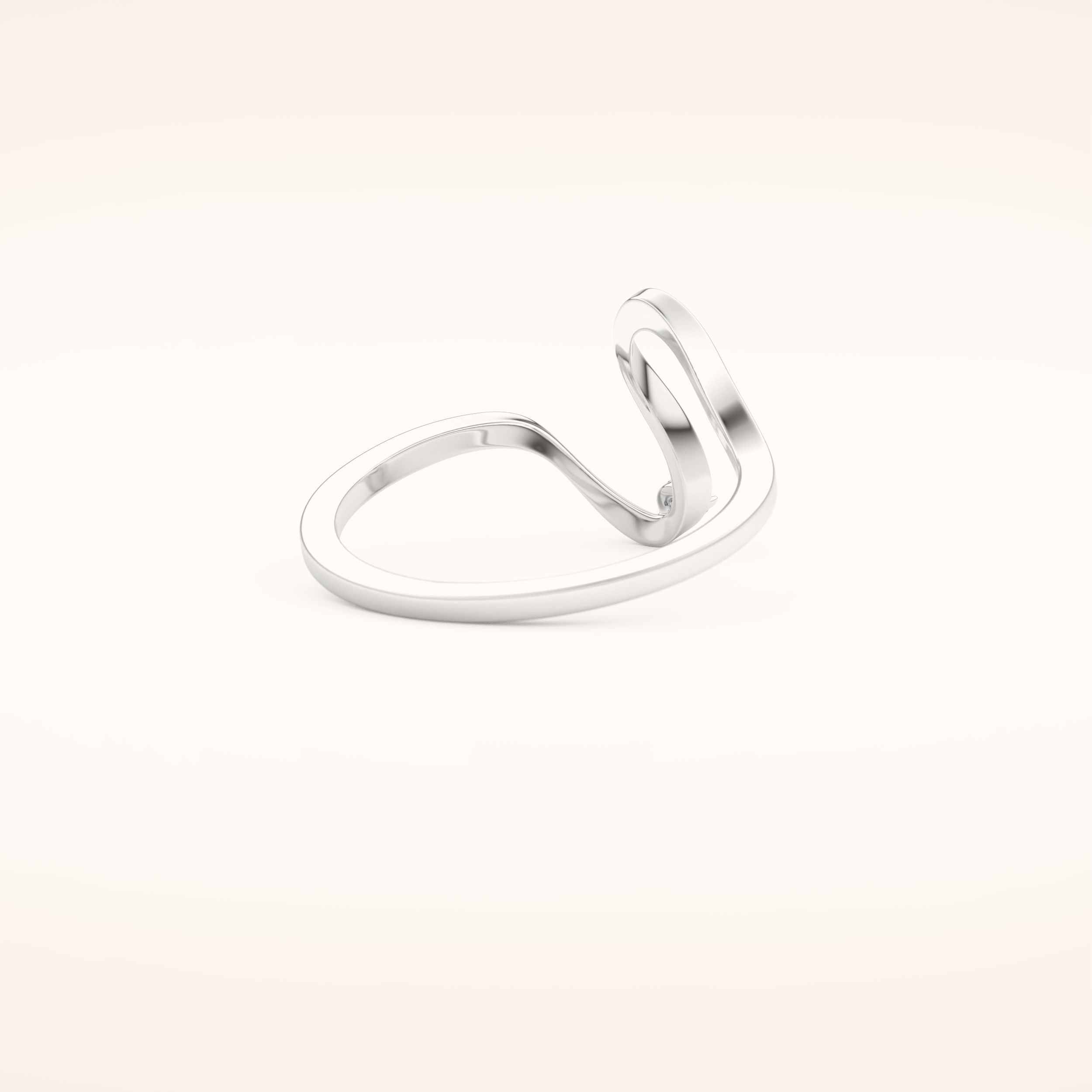 0.020 TCW Round Shaped Moissanite Curved Wedding Band