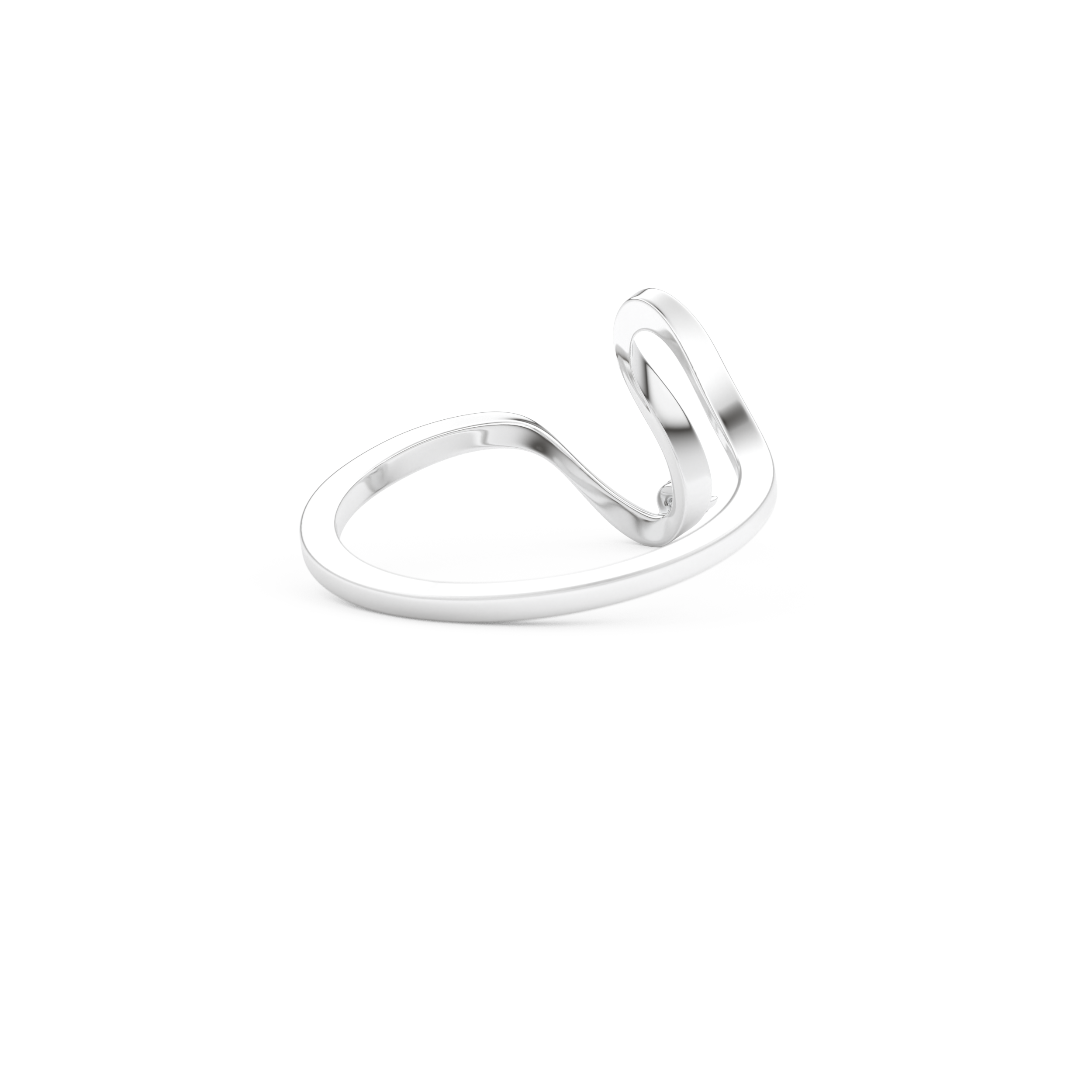 Elegant Wave Wedding Band with 0.020 CT Round Cut Moissanite – Yellow, White, or Rose Gold 12