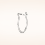 0.020 TCW Round Shaped Moissanite Curved Wedding Band