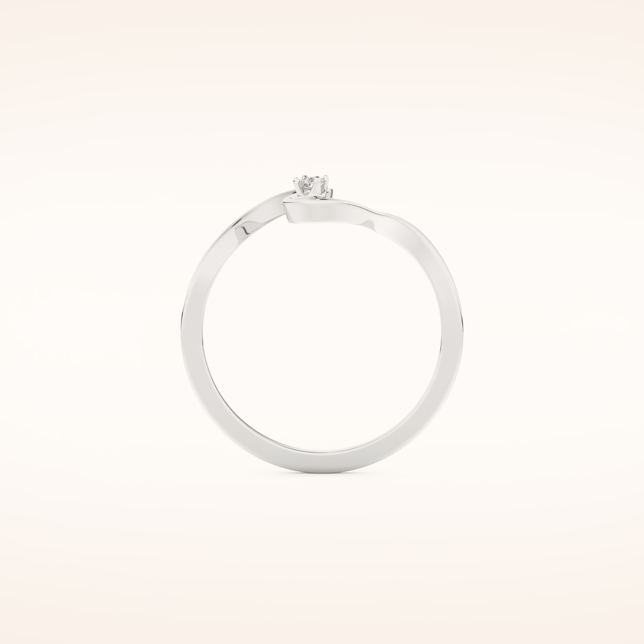 0.020 TCW Round Shaped Moissanite Curved Wedding Band