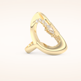 0.74 TCW Round, Pear & Baguette Shaped Moissanite Multi Stone Curved Wedding Band