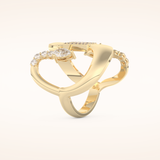 0.74 TCW Round, Pear & Baguette Shaped Moissanite Multi Stone Curved Wedding Band