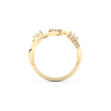 Modern Geometric Half Eternity Wedding Band with 0.74 CT Round, Pear and Baguette Cut Moissanite – Yellow, White, or Rose Gold 5