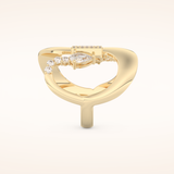 0.74 TCW Round, Pear & Baguette Shaped Moissanite Multi Stone Curved Wedding Band