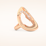 0.74 TCW Round, Pear & Baguette Shaped Moissanite Multi Stone Curved Wedding Band