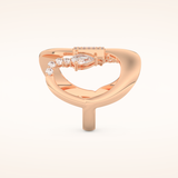 0.74 TCW Round, Pear & Baguette Shaped Moissanite Multi Stone Curved Wedding Band