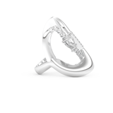 Modern Geometric Half Eternity Wedding Band with 0.74 CT Round, Pear and Baguette Cut Moissanite – Yellow, White, or Rose Gold 10