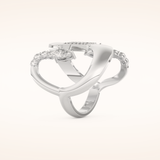 0.74 TCW Round, Pear & Baguette Shaped Moissanite Multi Stone Curved Wedding Band