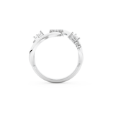 Modern Geometric Half Eternity Wedding Band with 0.74 CT Round, Pear and Baguette Cut Moissanite – Yellow, White, or Rose Gold 9