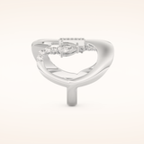 0.74 TCW Round, Pear & Baguette Shaped Moissanite Multi Stone Curved Wedding Band