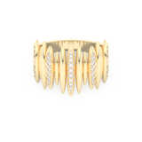 Spike Inspired Wedding Band with 0.29 CT Round Cut Moissanite – Yellow, White, or Rose Gold