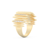 Spike Inspired Wedding Band with 0.29 CT Round Cut Moissanite – Yellow, White, or Rose Gold