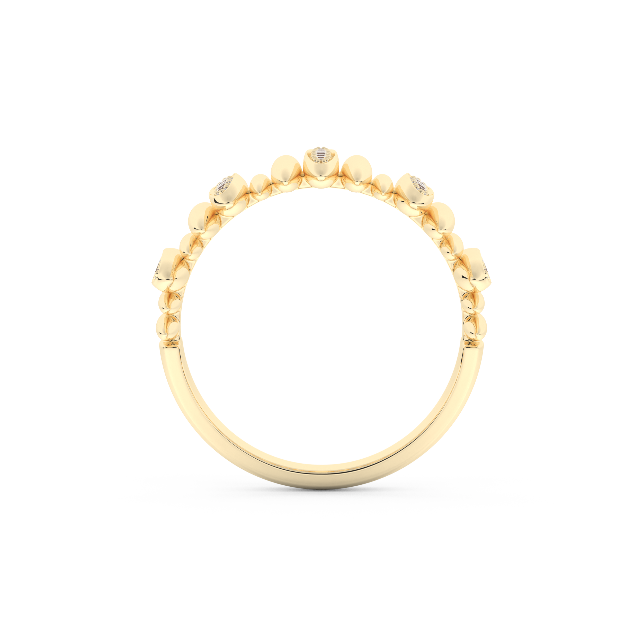 Spike Inspired Wedding Band with 0.29 CT Round Cut Moissanite – Yellow, White, or Rose Gold