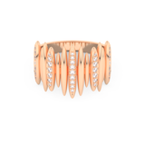 Spike Inspired Wedding Band with 0.29 CT Round Cut Moissanite – Yellow, White, or Rose Gold