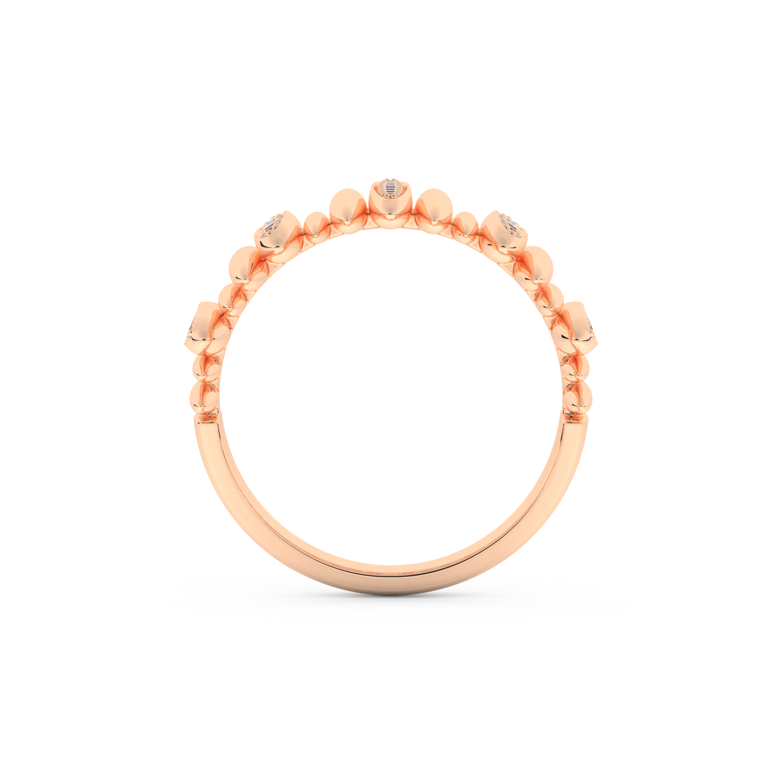 Spike Inspired Wedding Band with 0.29 CT Round Cut Moissanite – Yellow, White, or Rose Gold