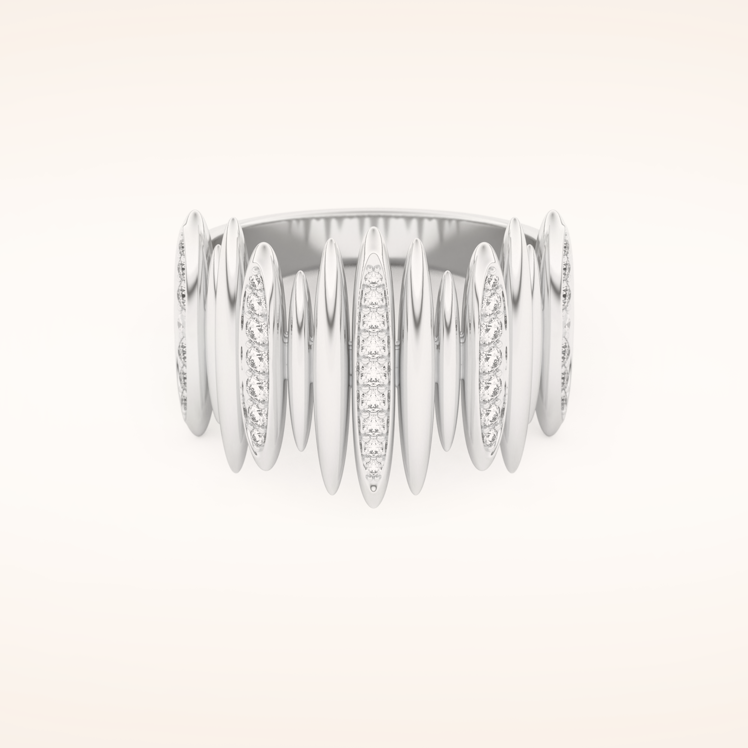 0.29 TCW Round Shaped Moissanite Illusion Setting Wedding Band