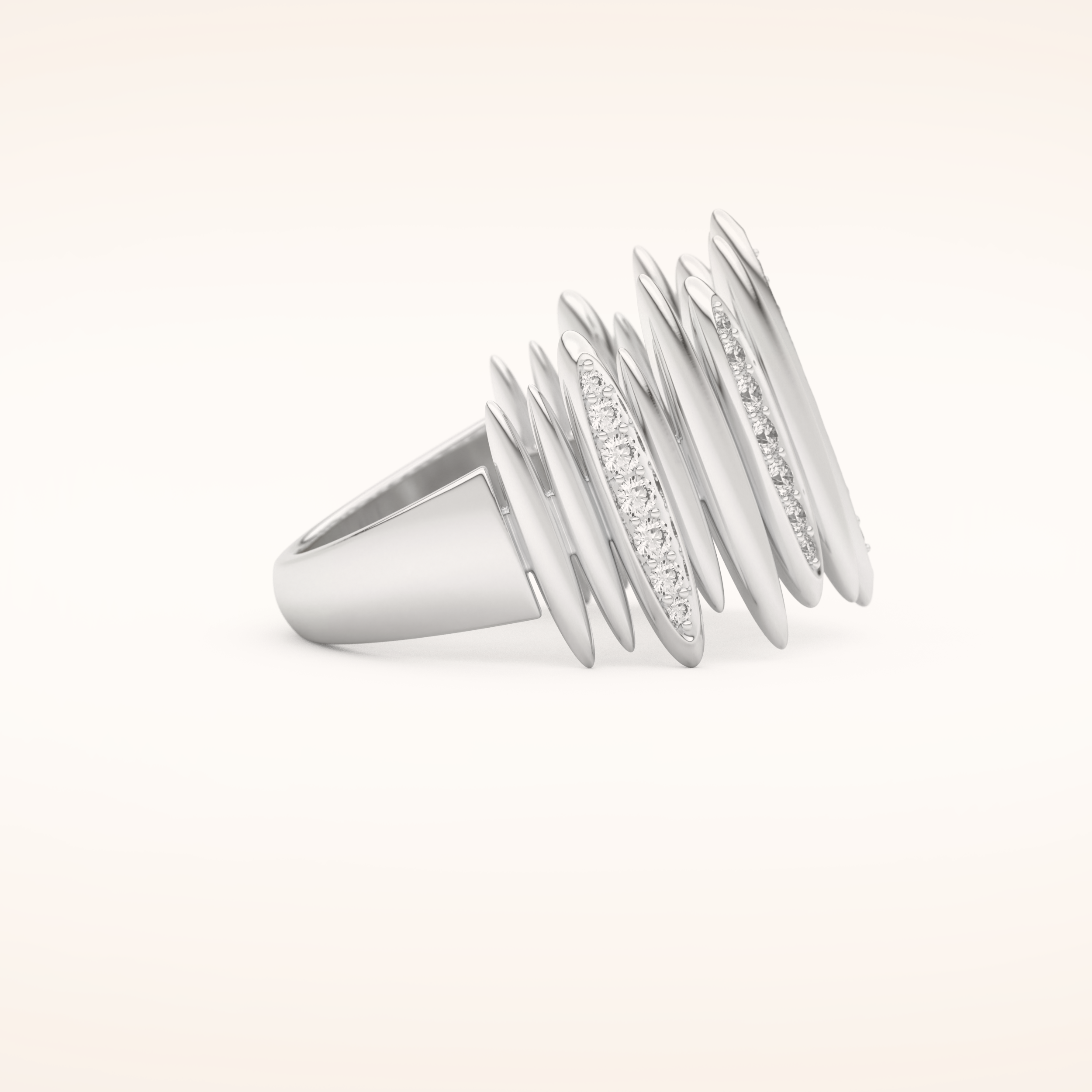 0.29 TCW Round Shaped Moissanite Illusion Setting Wedding Band