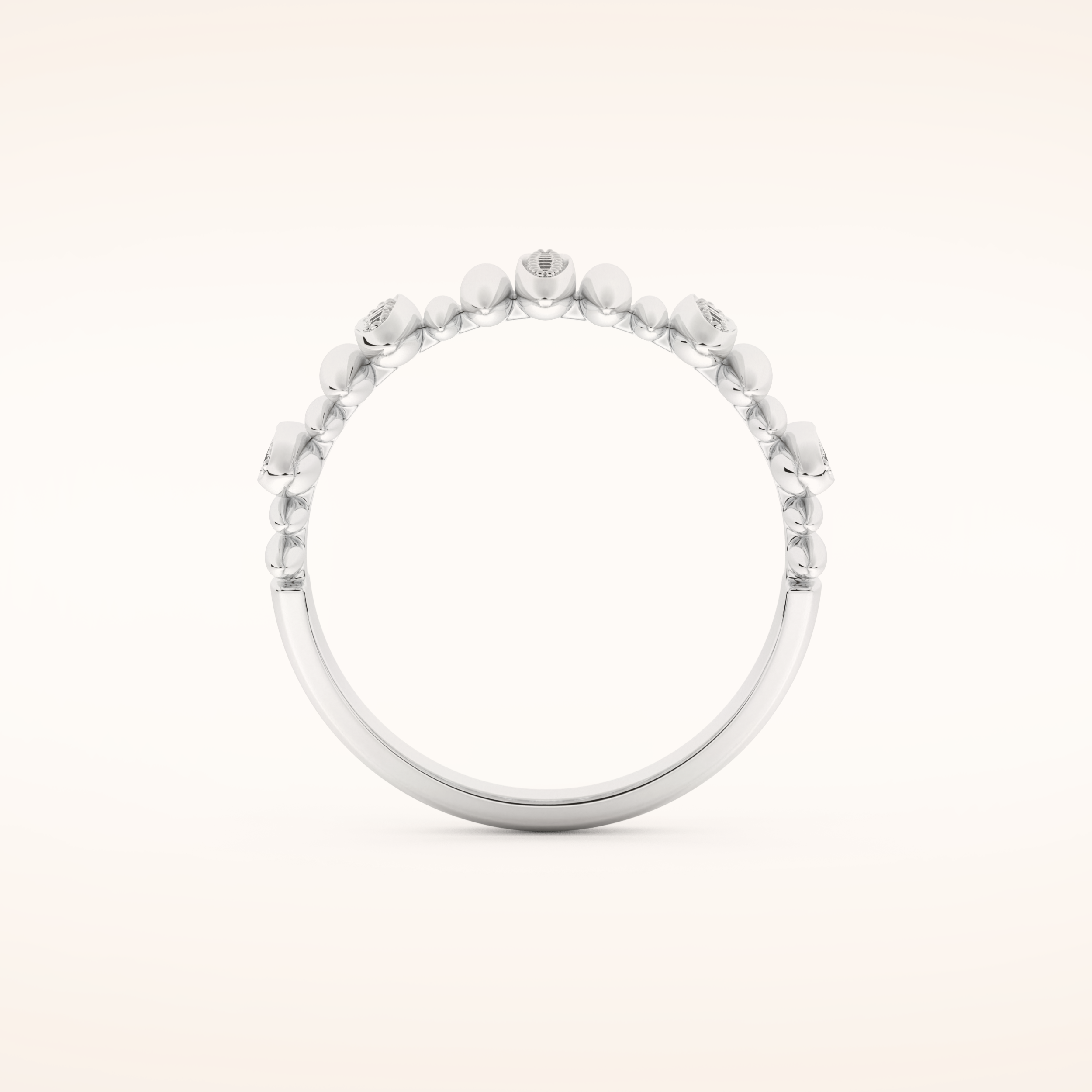0.29 TCW Round Shaped Moissanite Illusion Setting Wedding Band