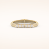 0.89 CT Round Shaped Moissanite Full Eternity Heart Style Wedding Band