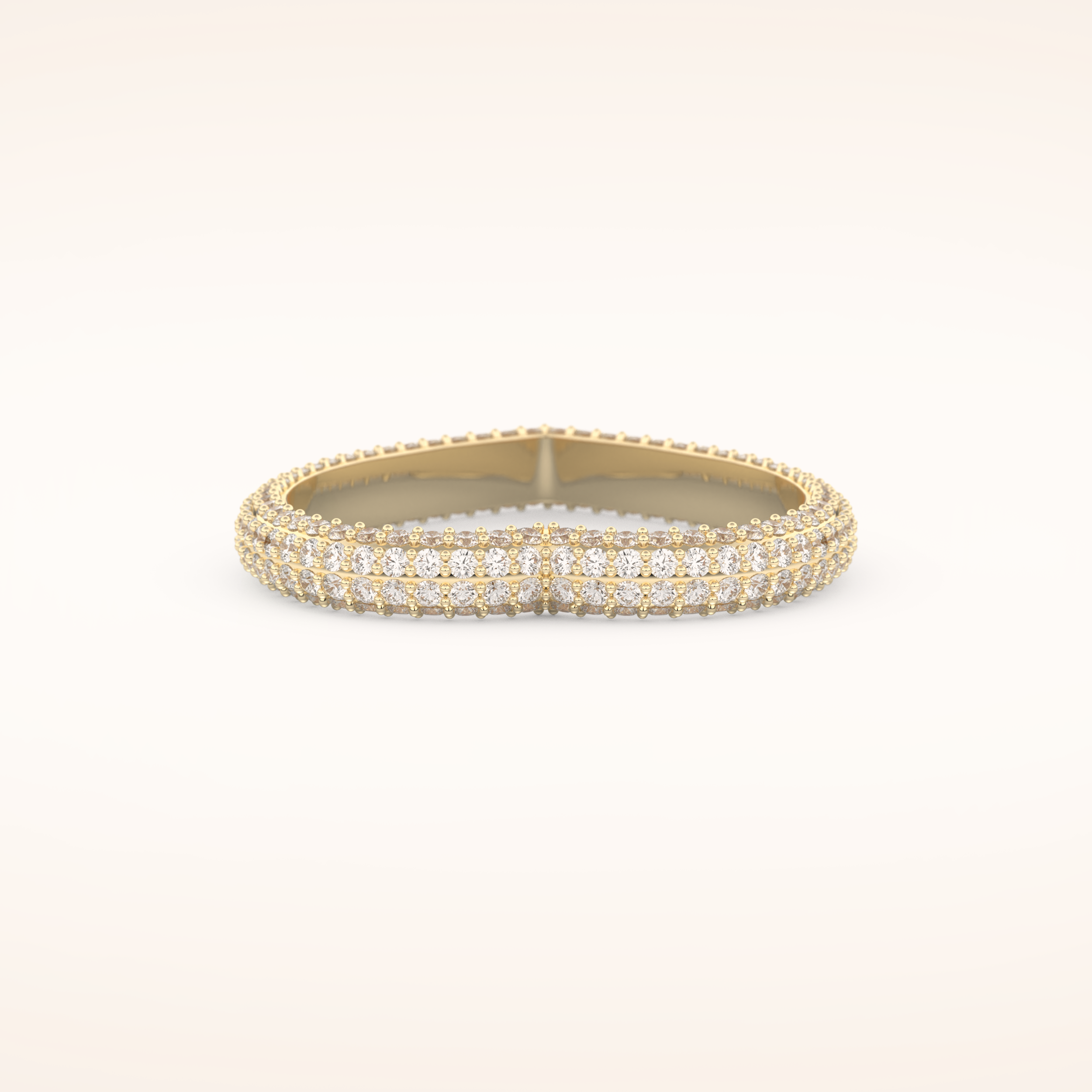 0.89 CT Round Shaped Moissanite Full Eternity Heart Style Wedding Band
