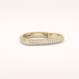 0.89 CT Round Shaped Moissanite Full Eternity Heart Style Wedding Band