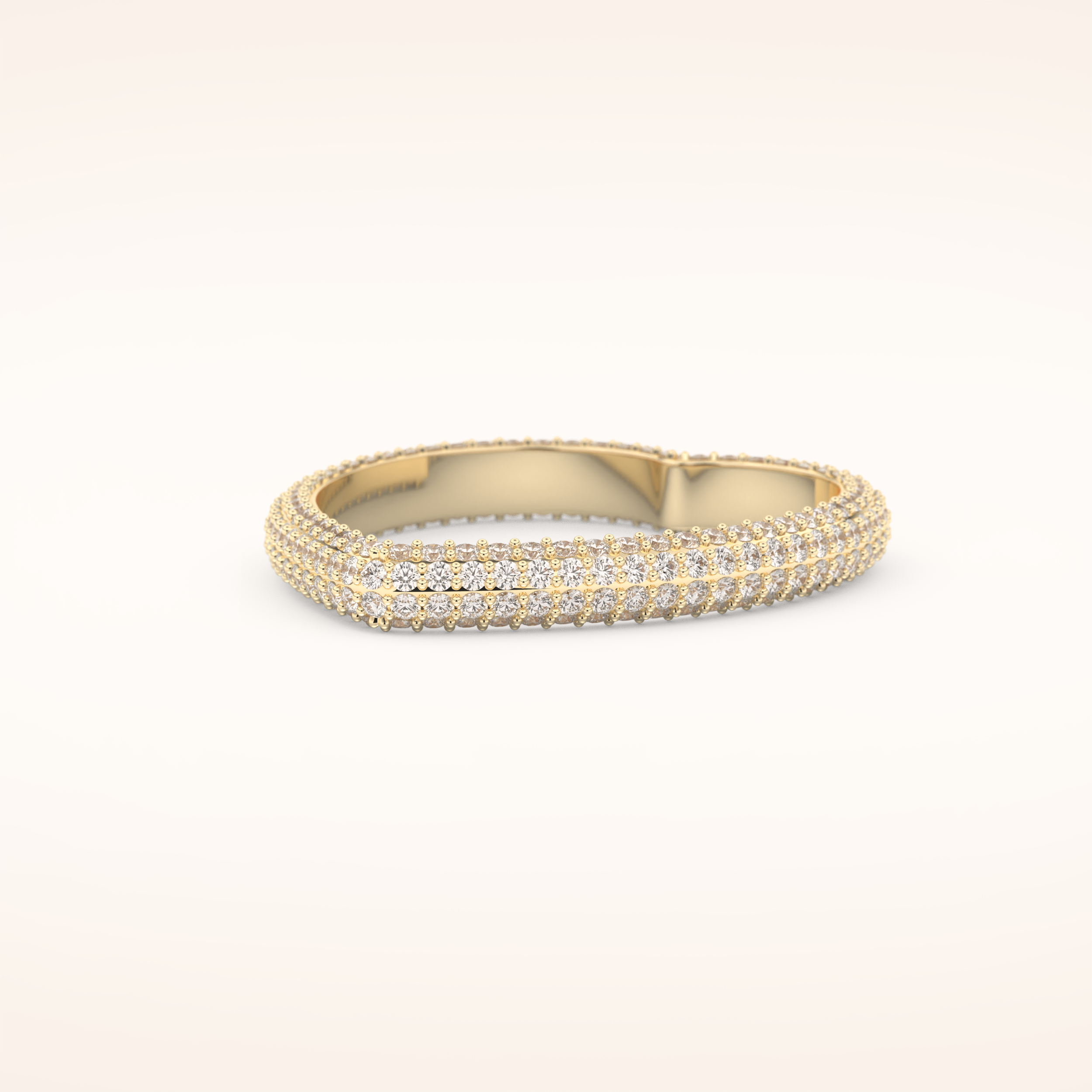 0.89 CT Round Shaped Moissanite Full Eternity Heart Style Wedding Band