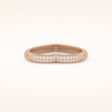 0.89 CT Round Shaped Moissanite Full Eternity Heart Style Wedding Band