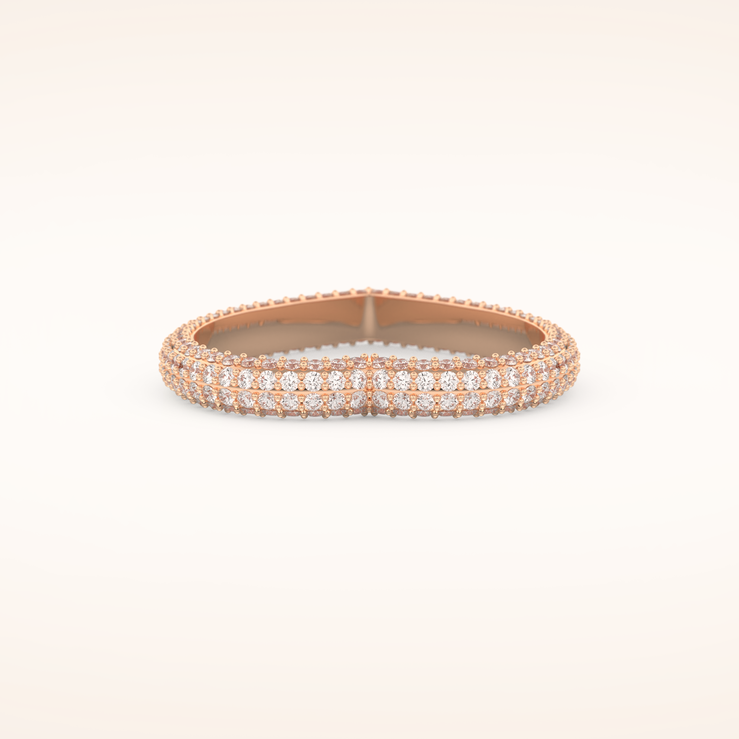 0.89 CT Round Shaped Moissanite Full Eternity Heart Style Wedding Band