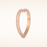 0.89 CT Round Shaped Moissanite Full Eternity Heart Style Wedding Band