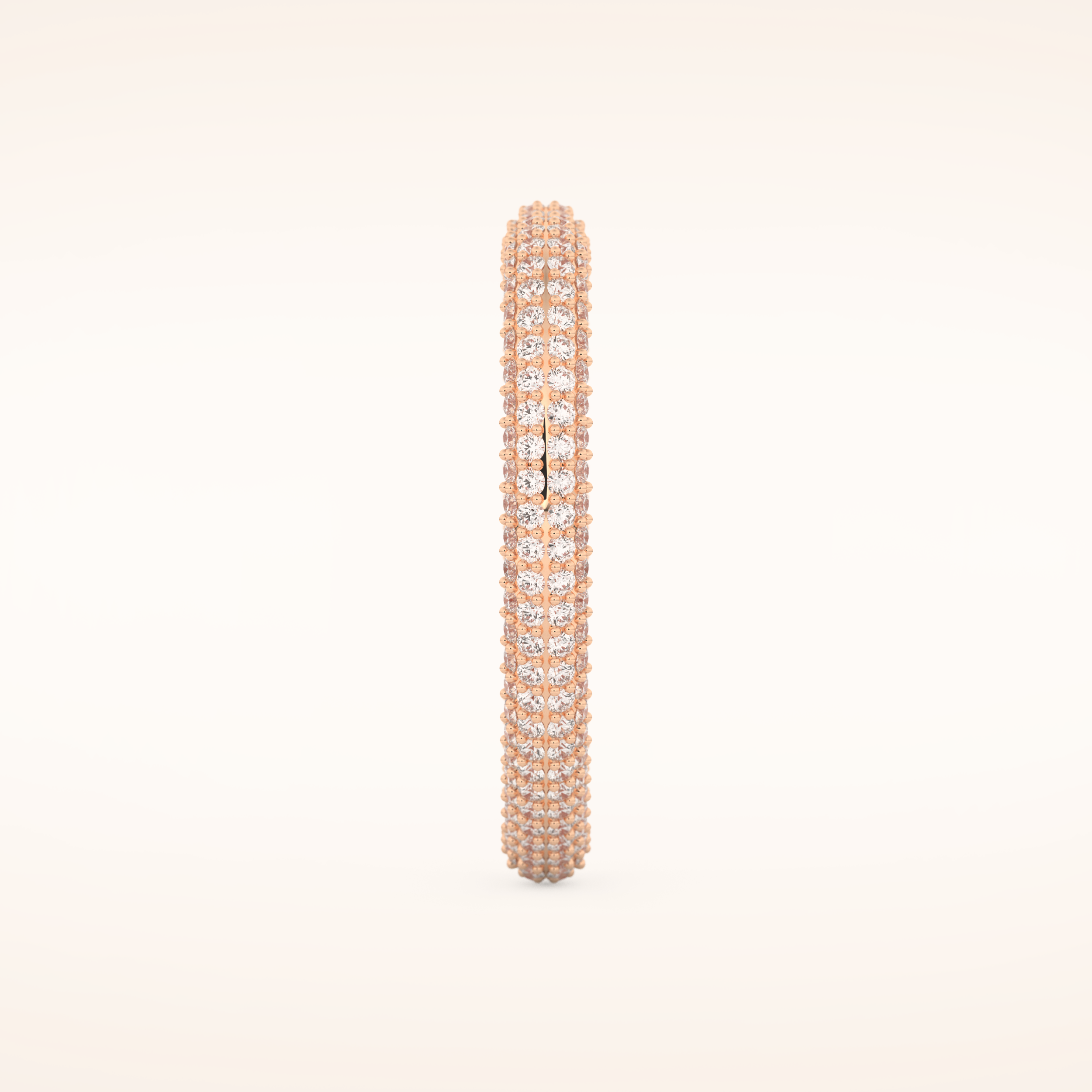 0.89 CT Round Shaped Moissanite Full Eternity Heart Style Wedding Band