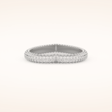 0.89 CT Round Shaped Moissanite Full Eternity Heart Style Wedding Band