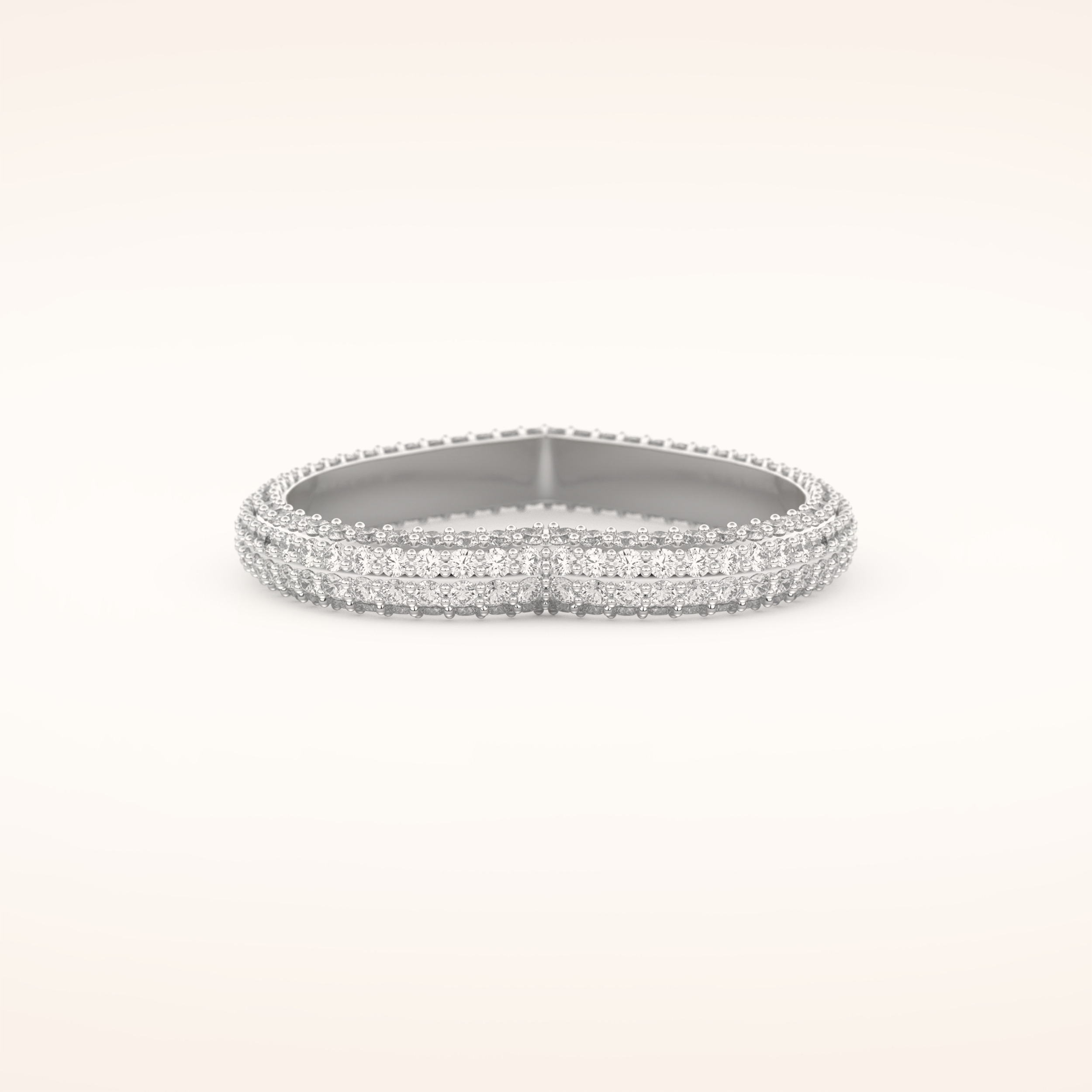 0.89 CT Round Shaped Moissanite Full Eternity Heart Style Wedding Band