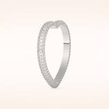0.89 CT Round Shaped Moissanite Full Eternity Heart Style Wedding Band