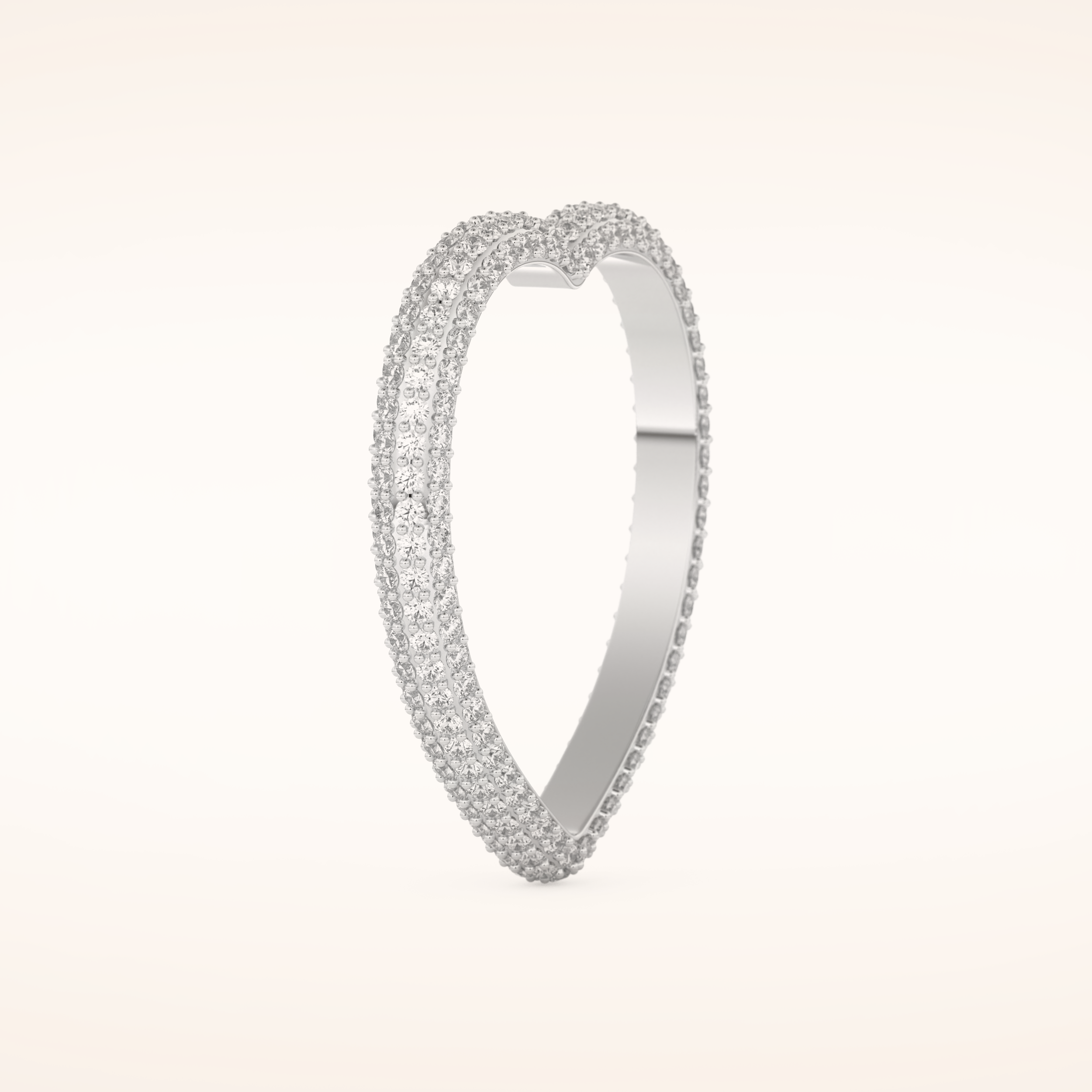 0.89 CT Round Shaped Moissanite Full Eternity Heart Style Wedding Band