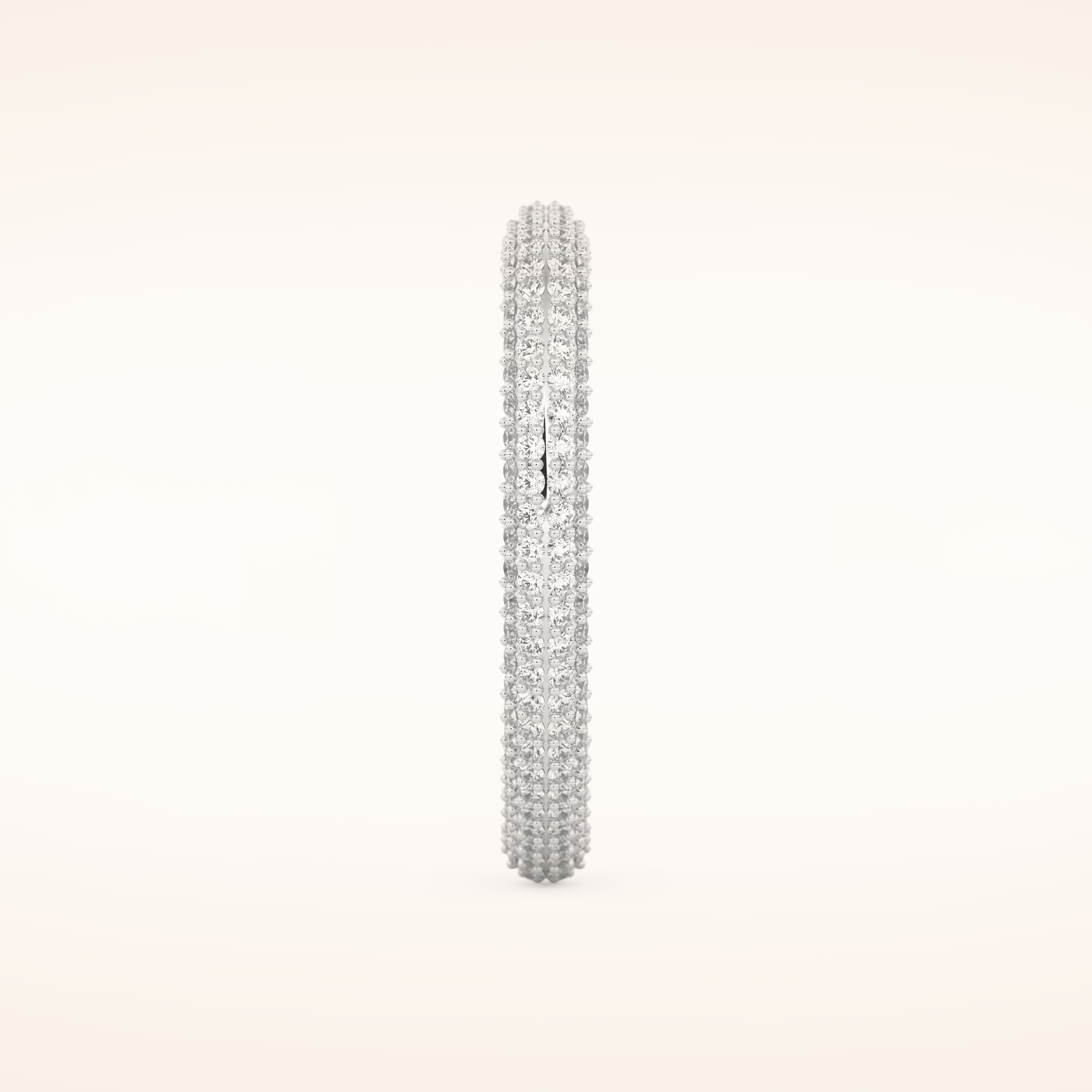 0.89 CT Round Shaped Moissanite Full Eternity Heart Style Wedding Band