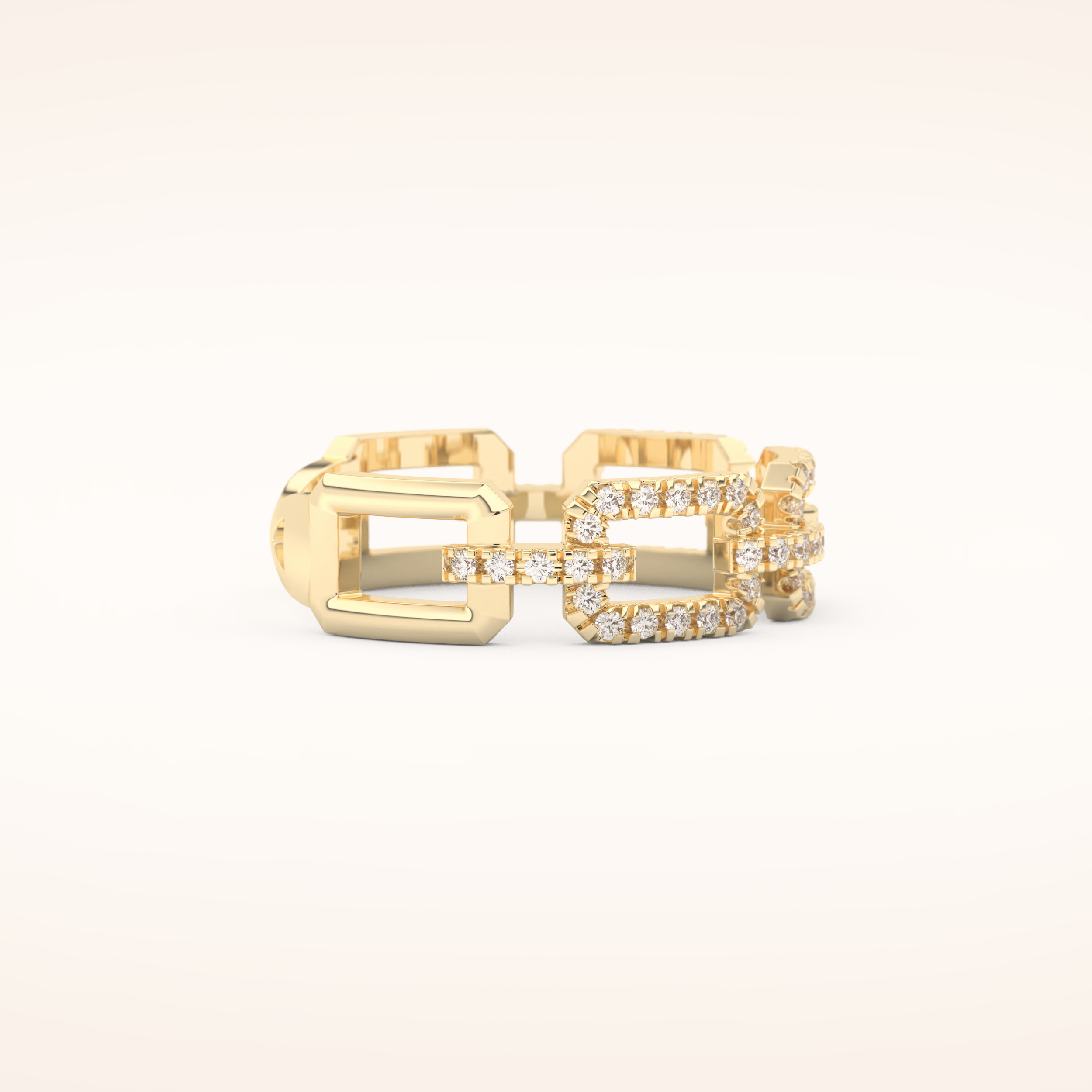 0.23 TCW Round Shaped Moissanite Chain Linked Wedding Band