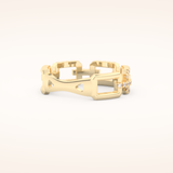 0.23 TCW Round Shaped Moissanite Chain Linked Wedding Band